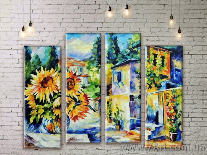 Модульные картины цветы Art. STUDM081155