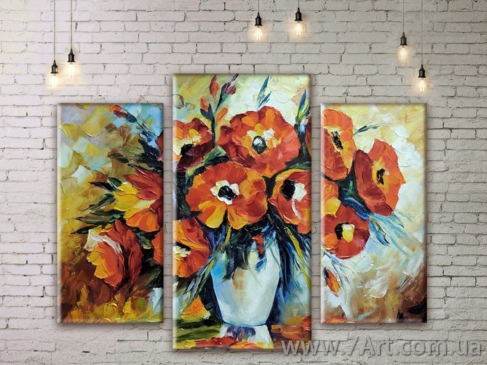 Модульные картины цветы Art. STUDM081159