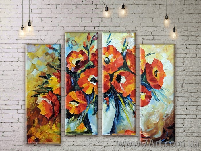 Модульные картины цветы Art. STUDM081161
