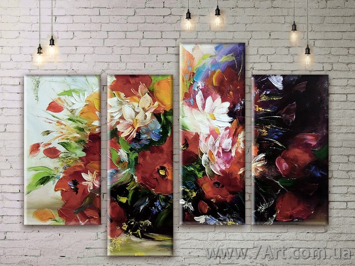 Модульные картины цветы Art. FLWM015