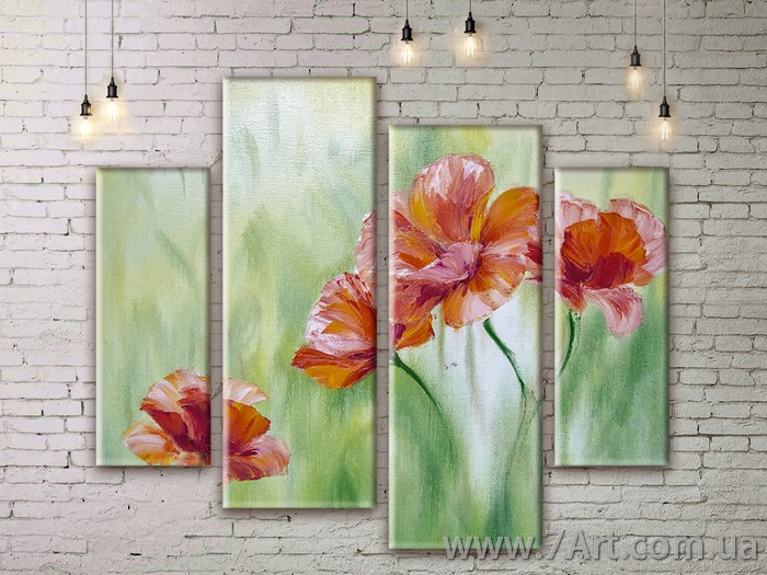Модульные картины цветы Art. FLWM129
