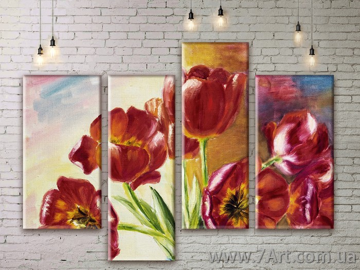 Модульные картины цветы Art. FLWM177