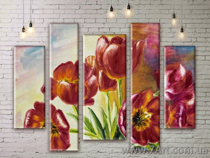 Модульные картины Цветы Art. FLWM179