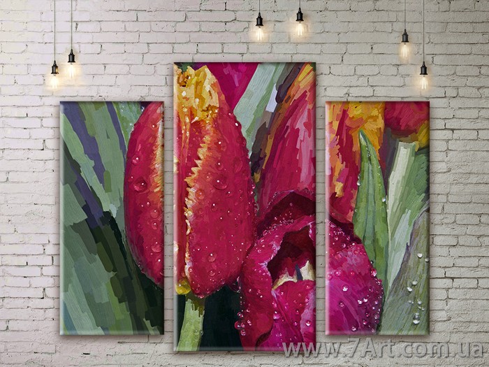 Модульные картины цветы Art. FLWM193