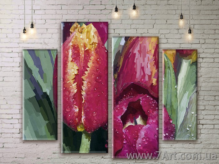 Модульные картины цветы Art. FLWM195