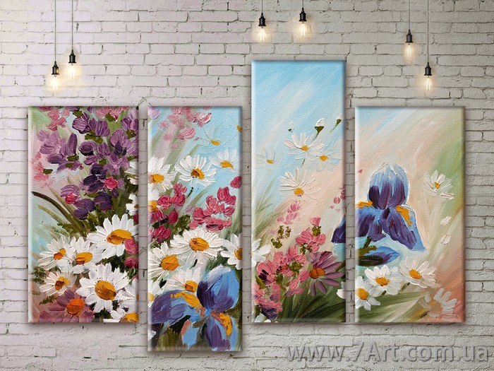 Модульные картины цветы Art. FLWM237