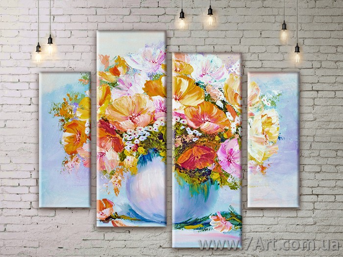 Модульные картины цветы Art. FLWM255