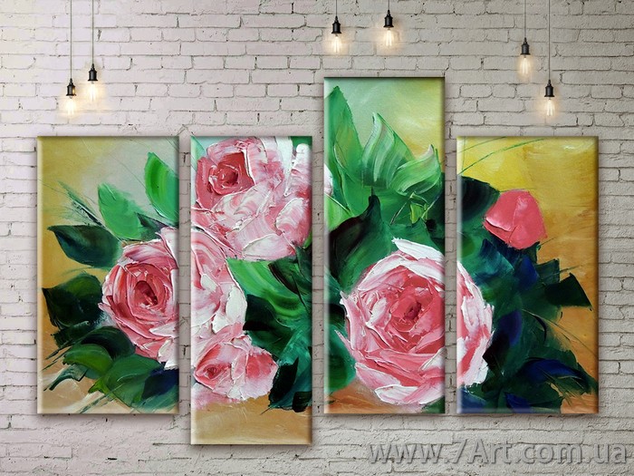 Модульные картины цветы Art. FLWM303